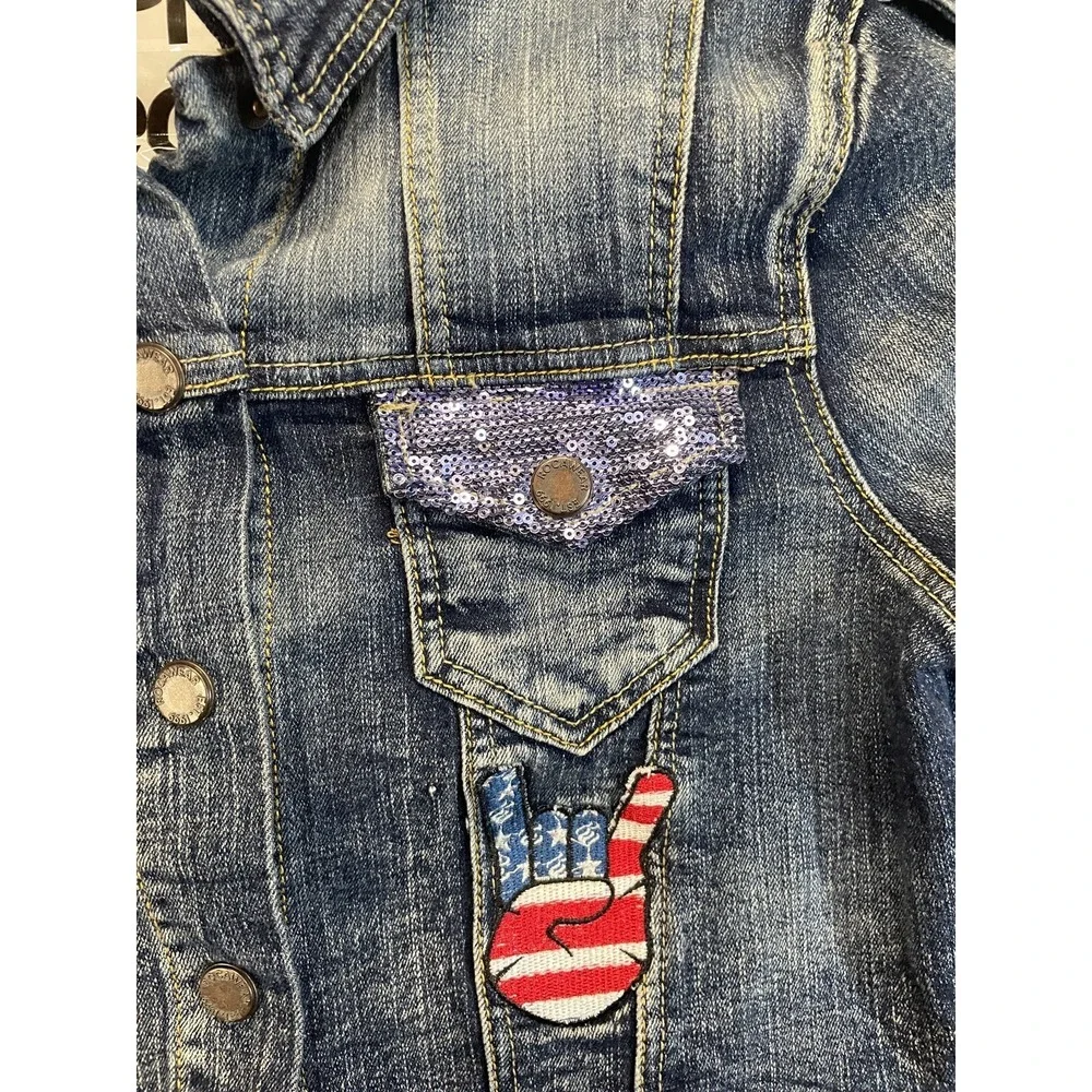 Vintage Rocawear Denim Jacket Graffiti Streetwear Youth Large‎